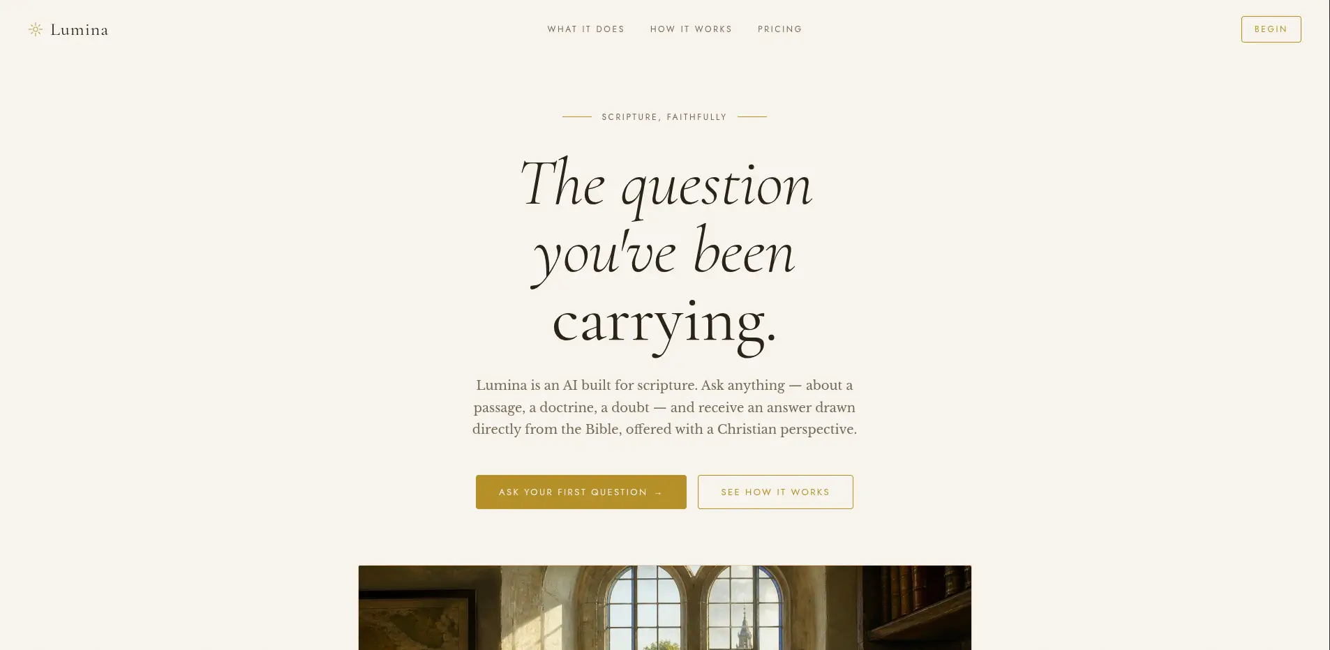 Lumina Homepage Screenshot