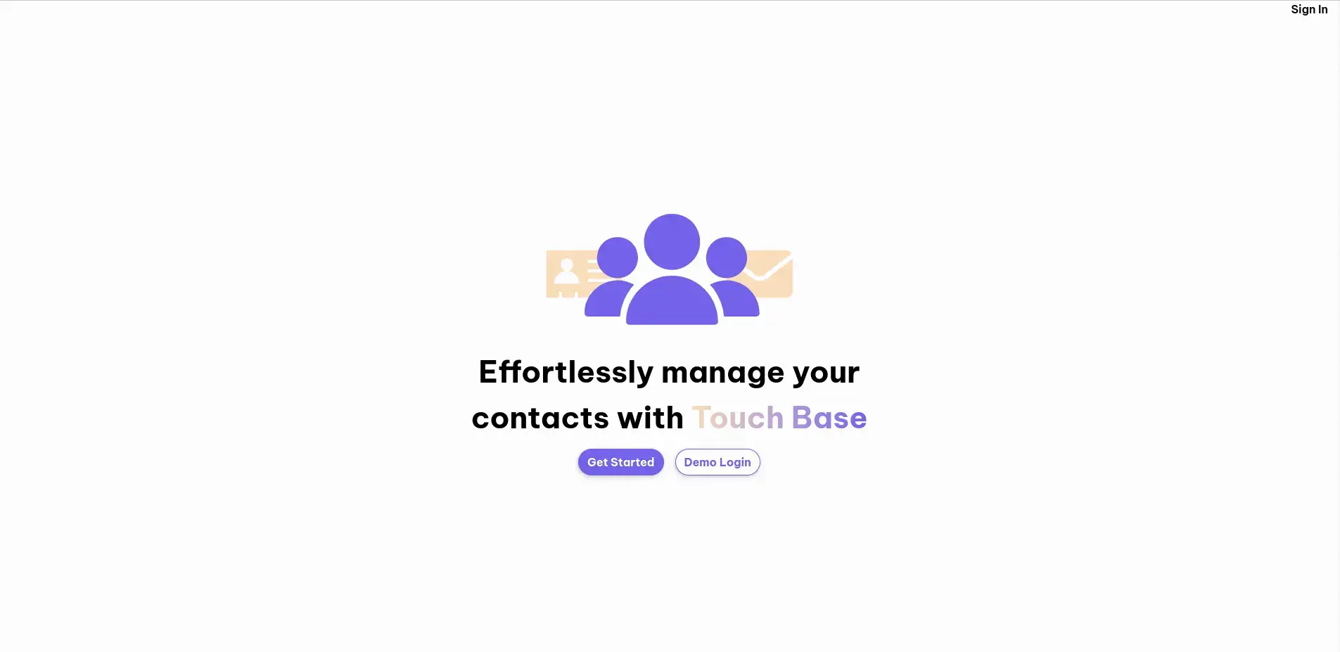 Touch Base App Screenshot